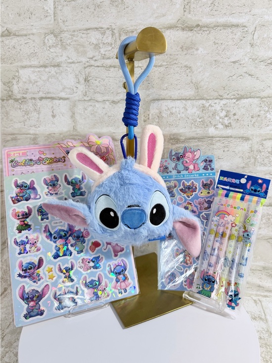 Disney Other - Disney Stitch Plush Bag & Stitch Bundle Sticker Packs & Highlighters — Gift Set